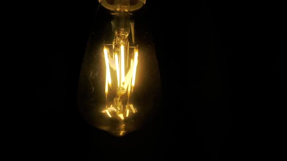 Light Bulb Lamp on Black Background