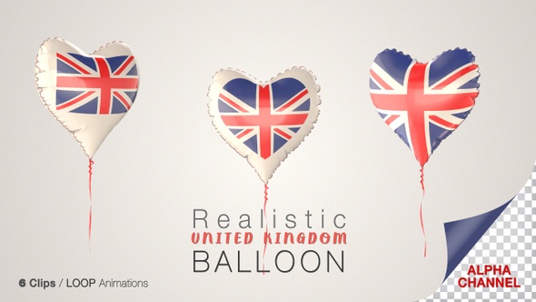 United Kingdom Heart Shape Balloons alt