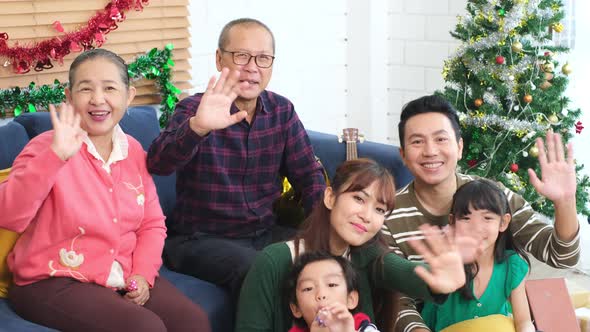 Thanksgiving or christmas Celebration Asian  Family Dinner Concept alt