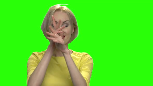 Beautiful Excited Woman Fooling Around Making Funny Faces alt