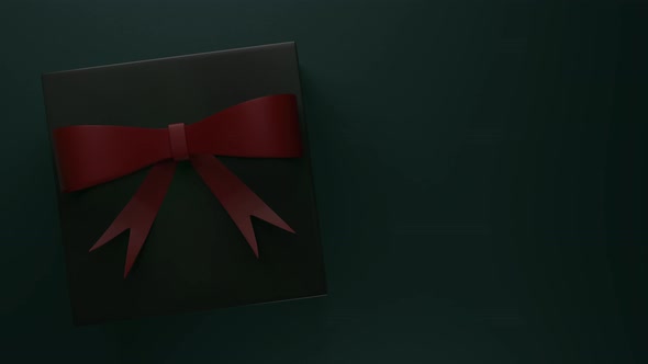 Gift box falling. Copyspace.