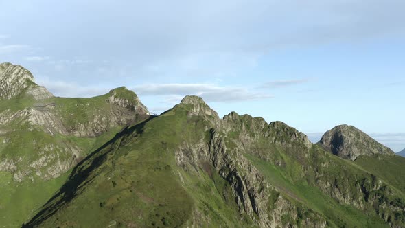 Shooting From Drone Gorgeous Natural Mountain Cliff Summit By Sunny Landscape alt