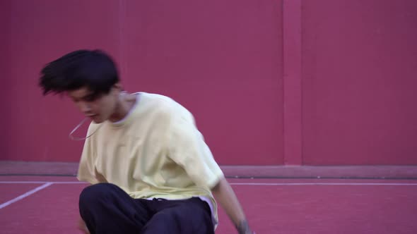 Contemporary Asian Dancer Outdoors Dancing Hip Hop alt