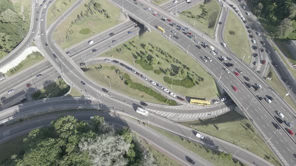Kyiv. Ukraine: Road Junction. Aerial View, Flat, Gray alt