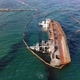 Small tanker DELFI which crashed off the coast of Odessa beach. Aerial view - VideoHive Item for Sale