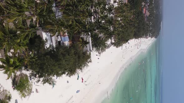 Zanzibar Tanzania  Vertical Video of the Ocean Near the Coast Slow Motion alt