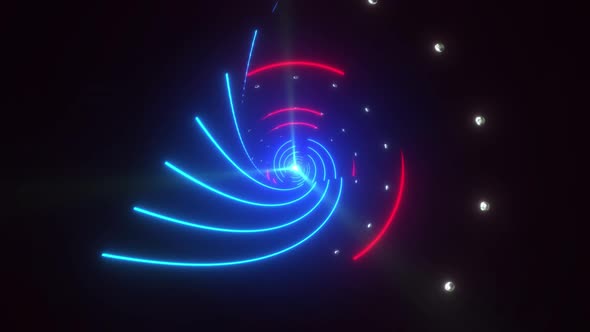4k Colored Spiral Light Tunnel