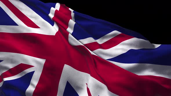 Flag of the United Kingdom with fabric structure; looping