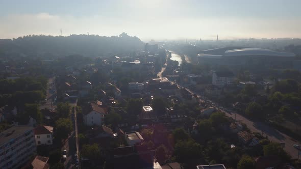 Aerial view of rooftops in Cluj-Napoca alt