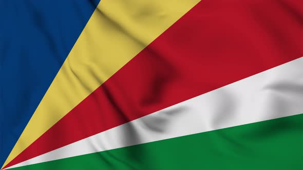 The Seychelles flag seamless closeup waving