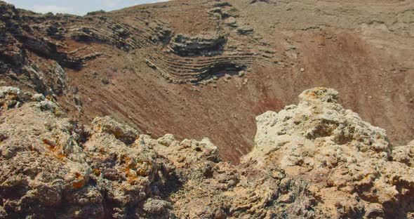 Hardened Lava Flow on the Slope of Volcano Calderon Hondo Fuerteventura Canary Islands alt