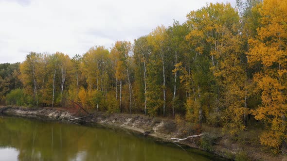 Beautiful River Landscape at Autumn