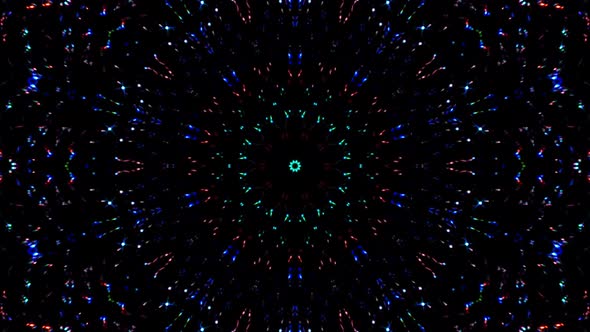 abstract lines colorful light shining round shape in center, black background