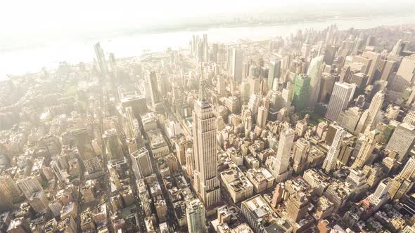 New York City, USA | Wide angle view of Manhattan at Sunset