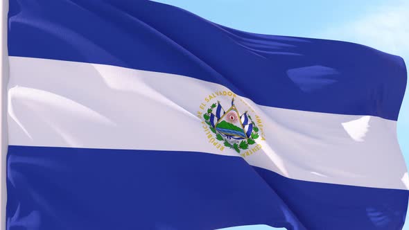 El Salvador Flag Looping Background