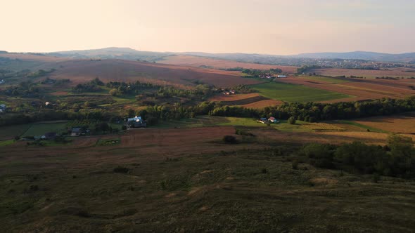 Landscapes of suburbs and villages of Ukraine Aerial view.