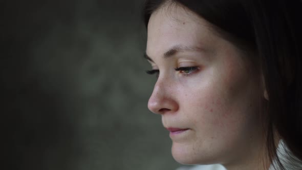 Woman Speaking at Home Via Video Link at a Workshop. Quarterly Report alt