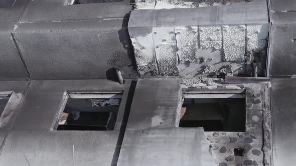 Vertical Video of a Residential Building Destroyed During the War in Ukraine alt