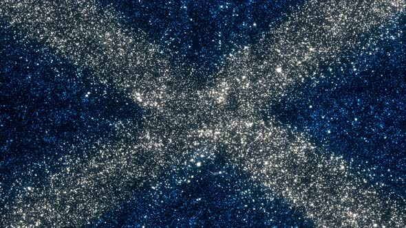 Scotland Flag With Abstract Particles