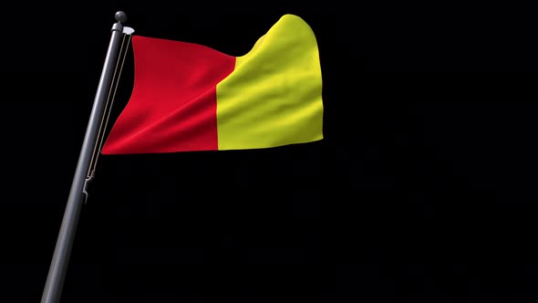 Flag Of Grenoble City (France) With Alpha Channel 4K alt