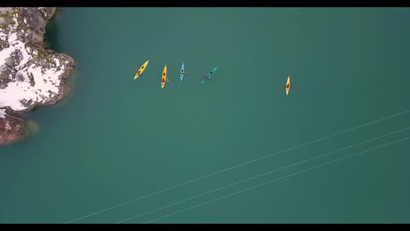 Turkey canoe on the river top view alt