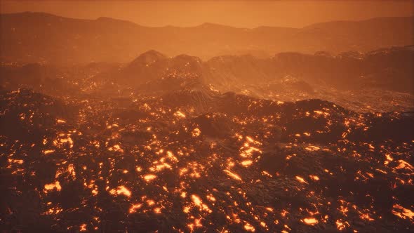 Lava Fields and Hills at Active Volcano alt