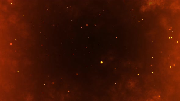 Dark fire space. Epic powerful flame background