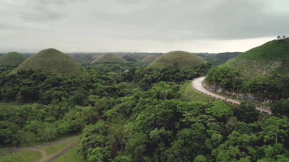 Philippines Chocolate Hills Aerial View Peak's Building on Bohol Island alt