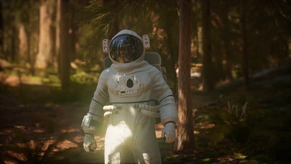 Lonely Astronaut in Dark Forest alt