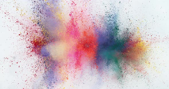 Colorful powder exploding in super slow motion.  Shot on Phantom Flex 4K high speed camera.