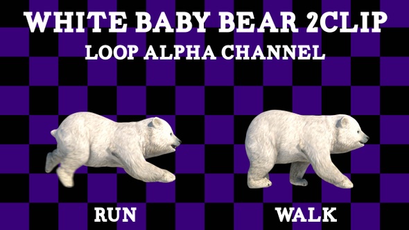 White Baby Bear 2 Clip Loop