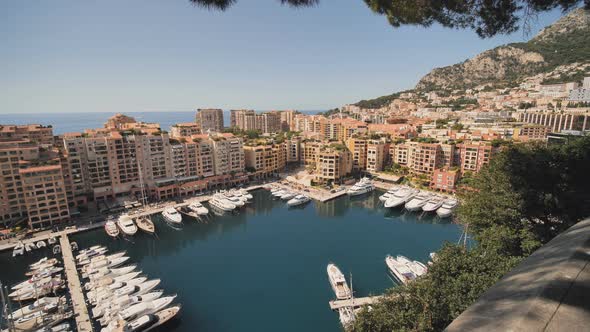 Panoramic View of Monte Carlo Harbour in Monaco