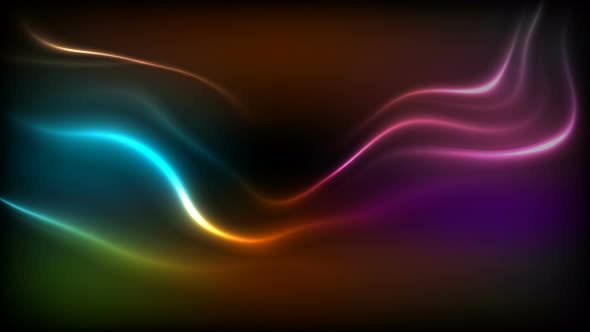 Colorful Neon Glowing Waves