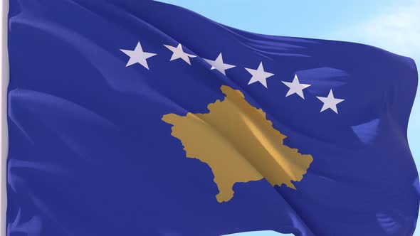 Kosovo Flag Looping Background