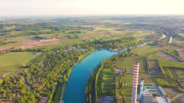 Industrial area and river alt