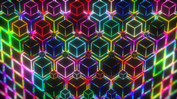 VJ  Colorful Cubes Pattern