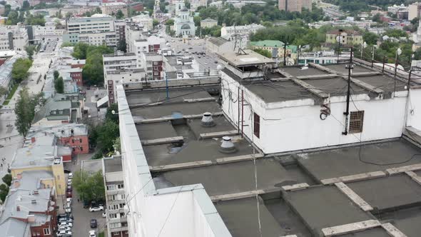 Roofs of Houses in Moscow Aerial