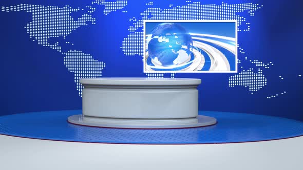 3D Virtual News Studio Background A50029 alt