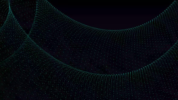 cyan color particle wave background animation. Vd 1058