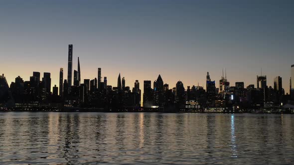 New York City Skyline Silhouette Sunrise