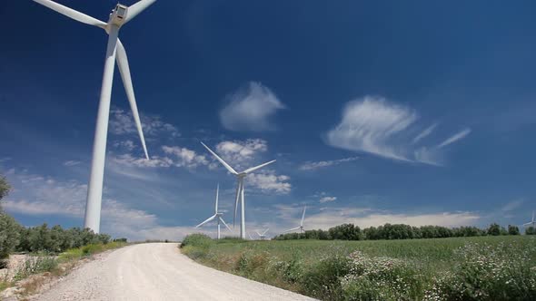 Clouds in the Blue Sky and Wind Power