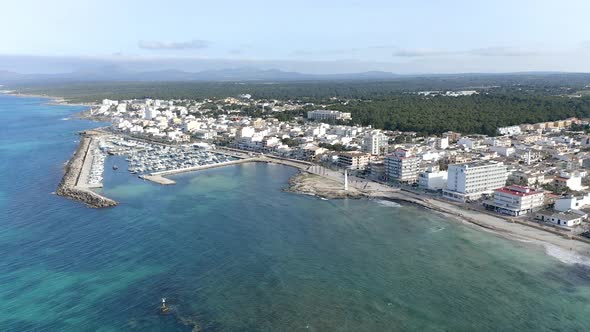 Aerial view of Can Picafort, Mallorca
