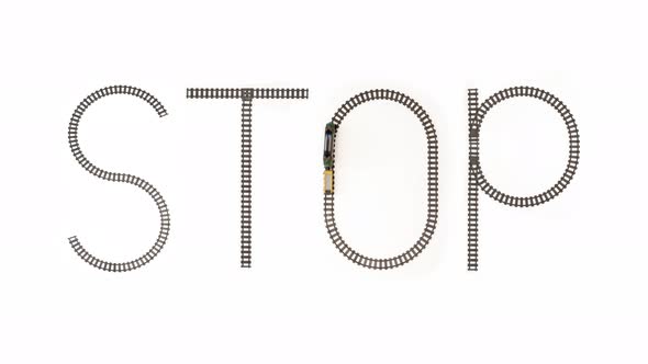 Stop Sign Made of Children's Railway alt