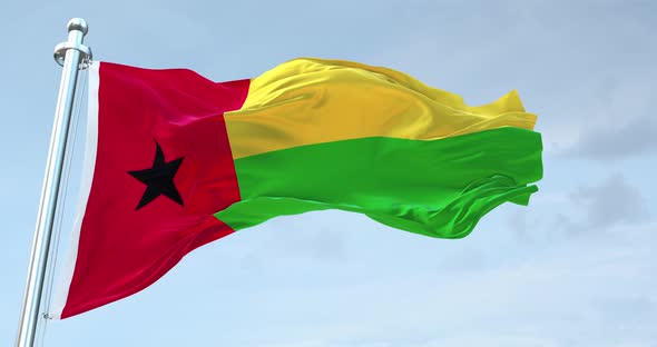 Guinea Biisau Flag Waving  Loop  4 K alt