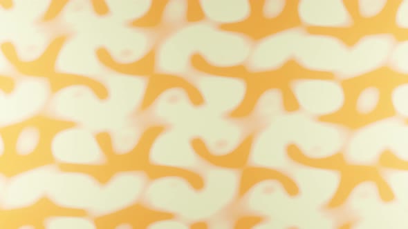 Abstract Pattern of Orange Color Infinitely Changing Its Shape