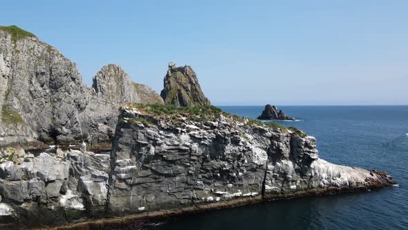 rocks in the ocean on the coast of Kamchatka