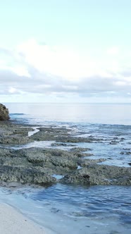 Tanzania  Vertical Video Empty Beach on Zanzibar Island Slow Motion alt