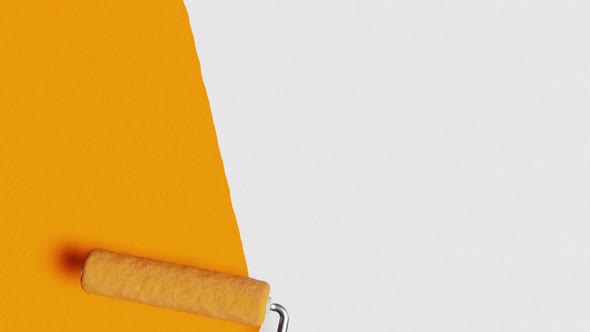 Painting the white screen with a bright orange color. alt