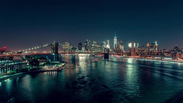 New York City, USA - Lower Manhattan at Night