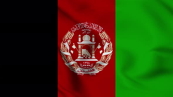 Afghanistan flag seamless waving animation